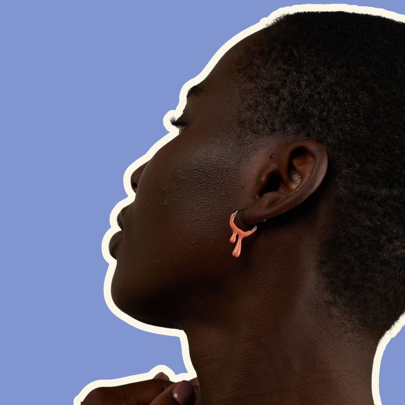 Gelato Silver Earring - Tangerine image 1