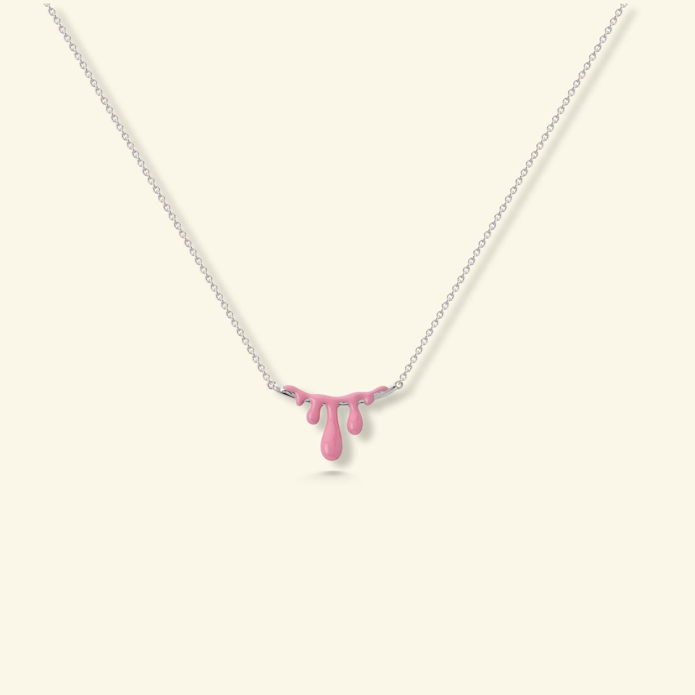 Gelato Silver Necklace -Raspberry image 0