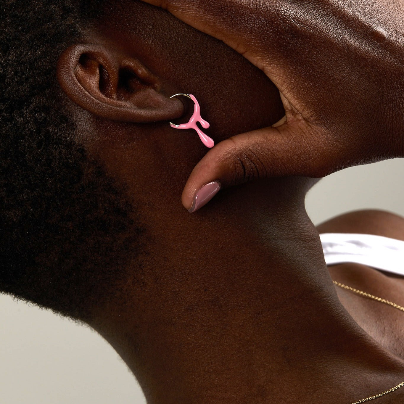 Gelato Gold Earring - Raspberry image 1