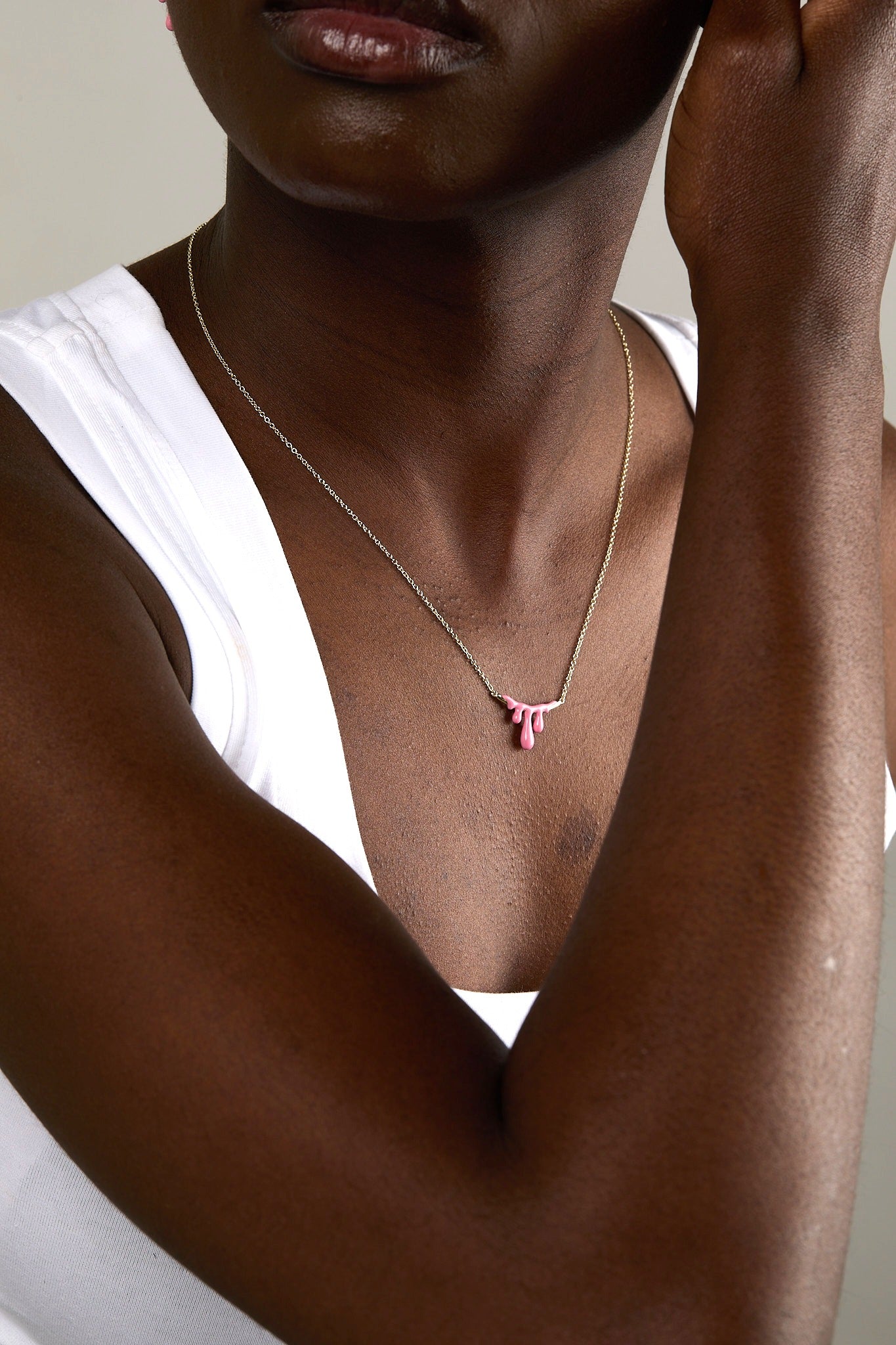 Gelato Gold Necklace -Raspberry image 1