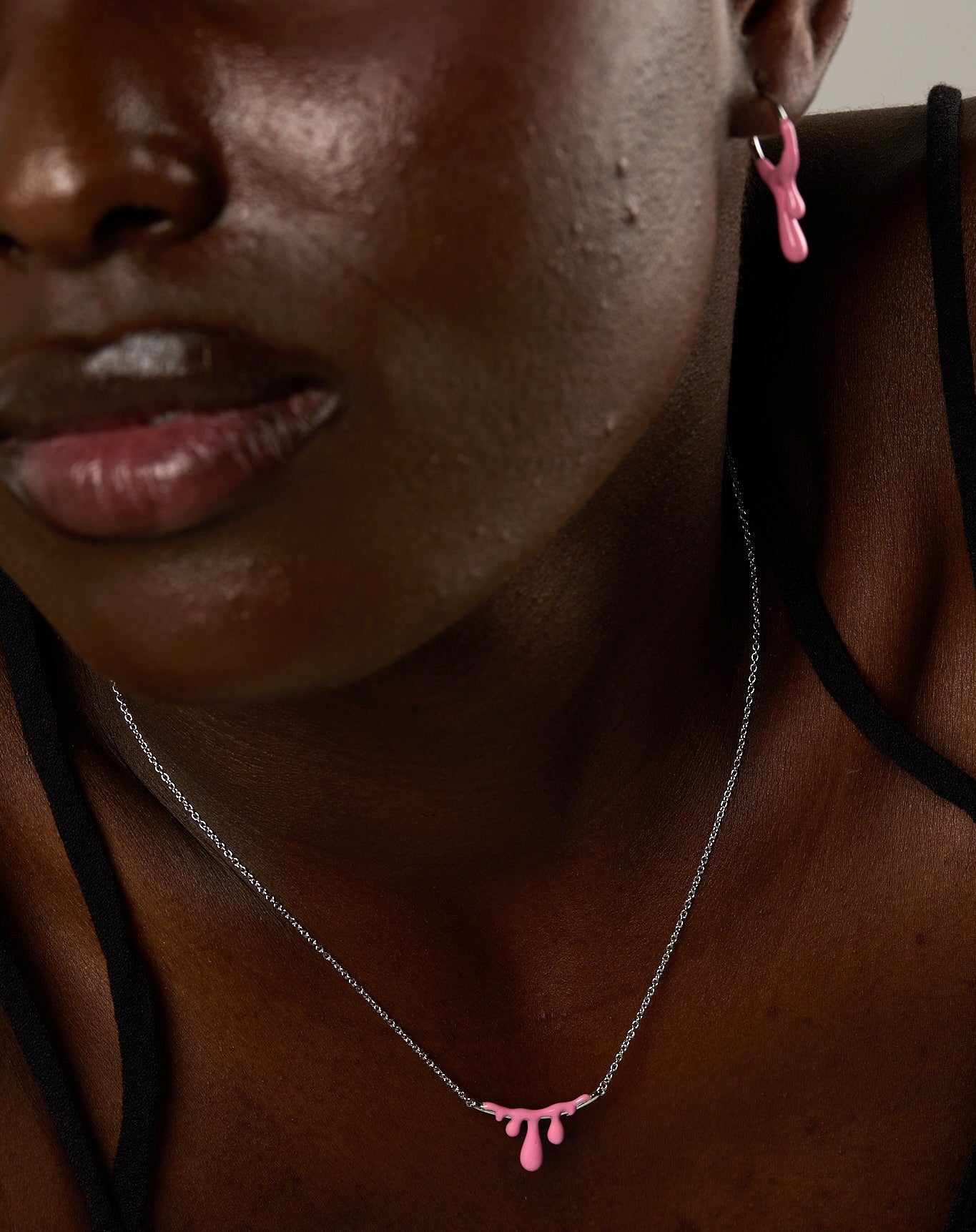 Gelato Silver Necklace -Raspberry image 2