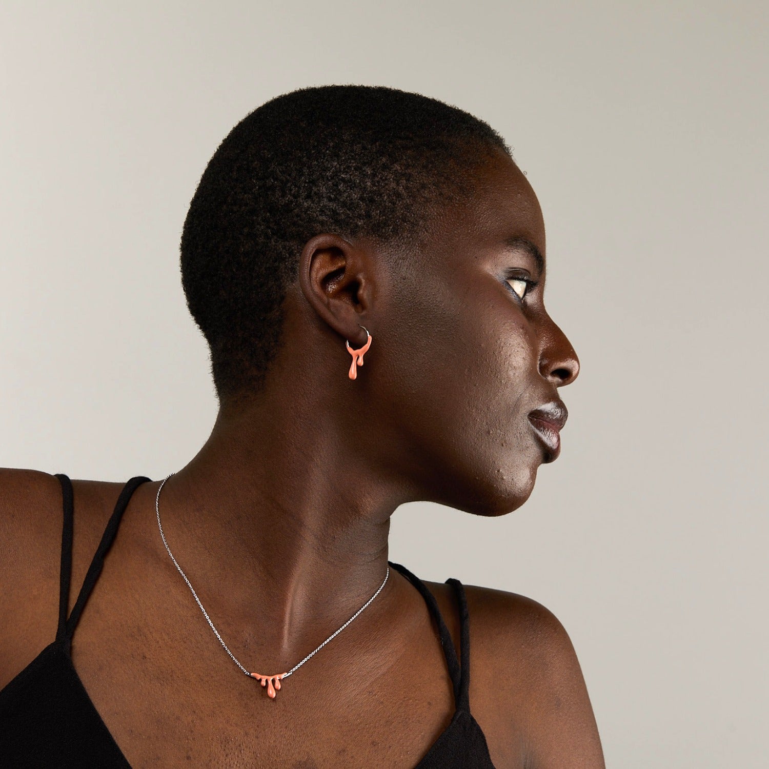 Gelato Silver Necklace - Tangerine image 2