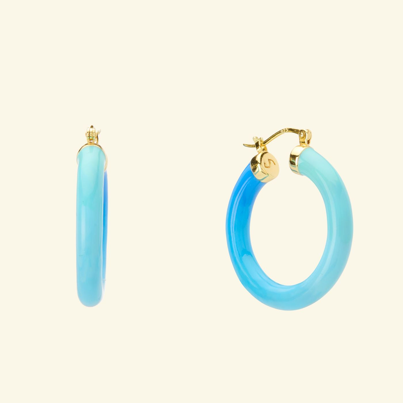 Tropicale Hoop Earring Ocean - Gold Vermeil image 0