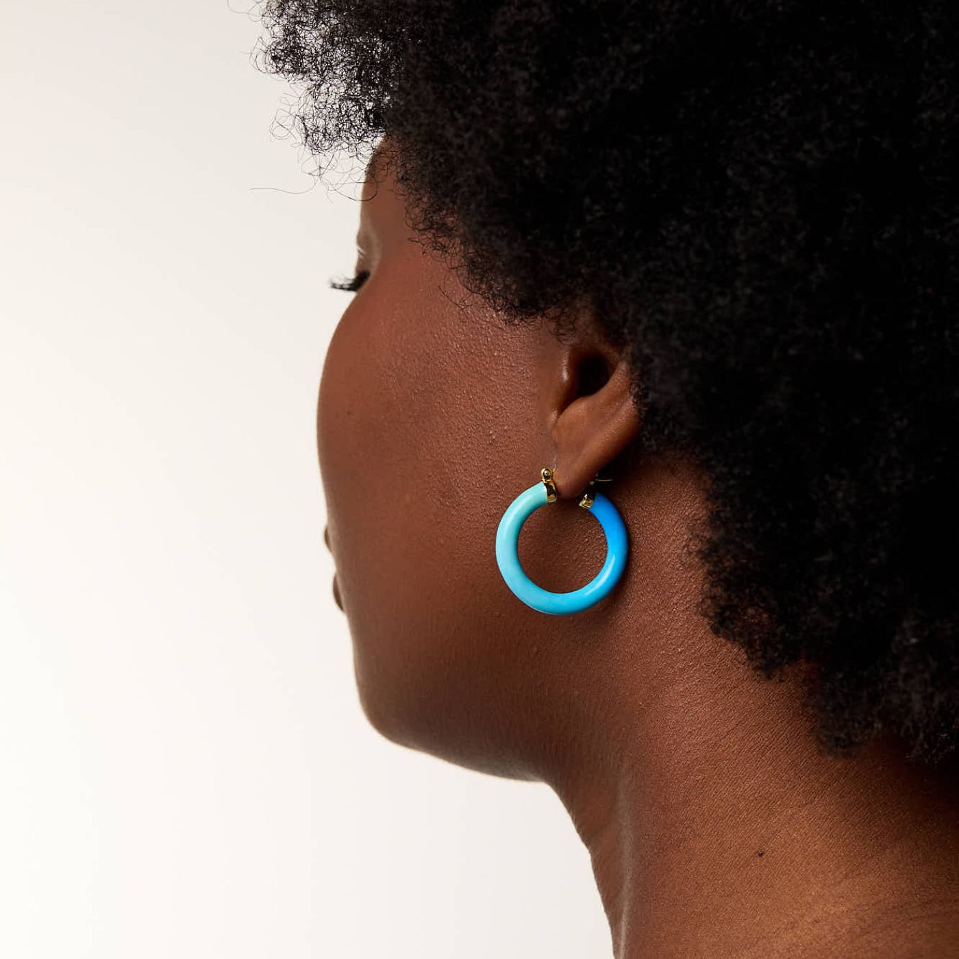 Tropicale Hoop Earring Ocean - Gold Vermeil image 1