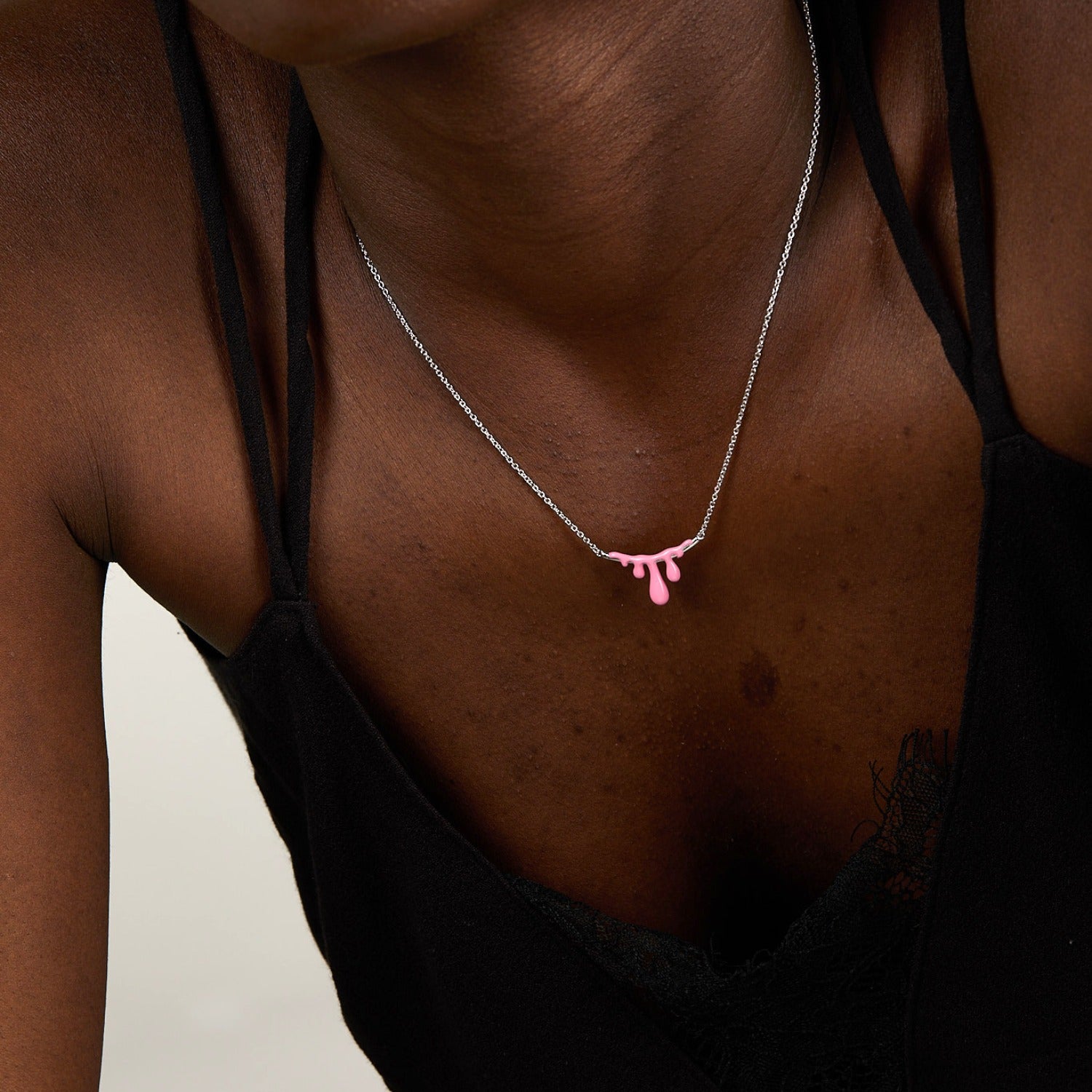 Gelato Silver Necklace -Raspberry image 1