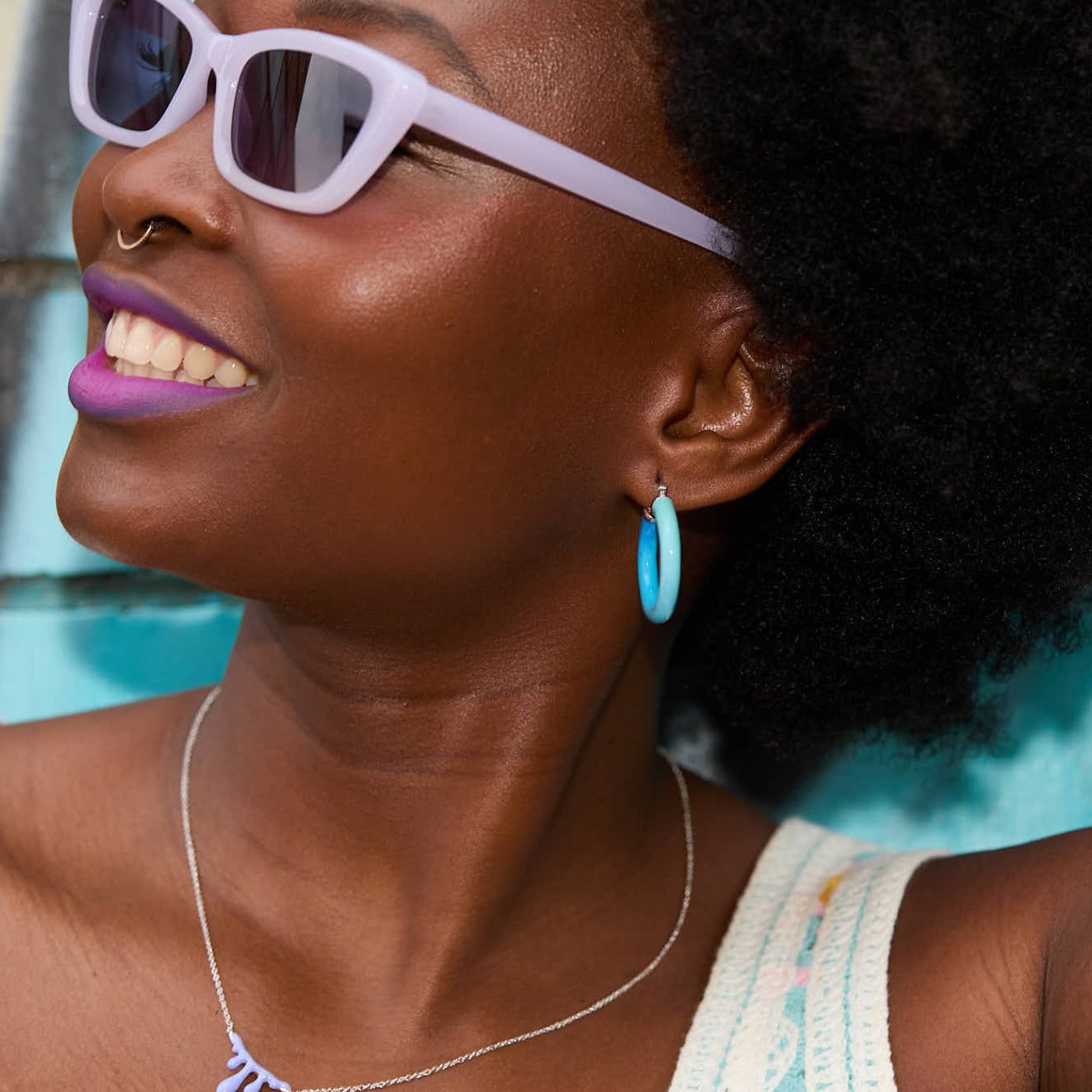 Tropicale Hoop Earring Ocean - Silver image 4