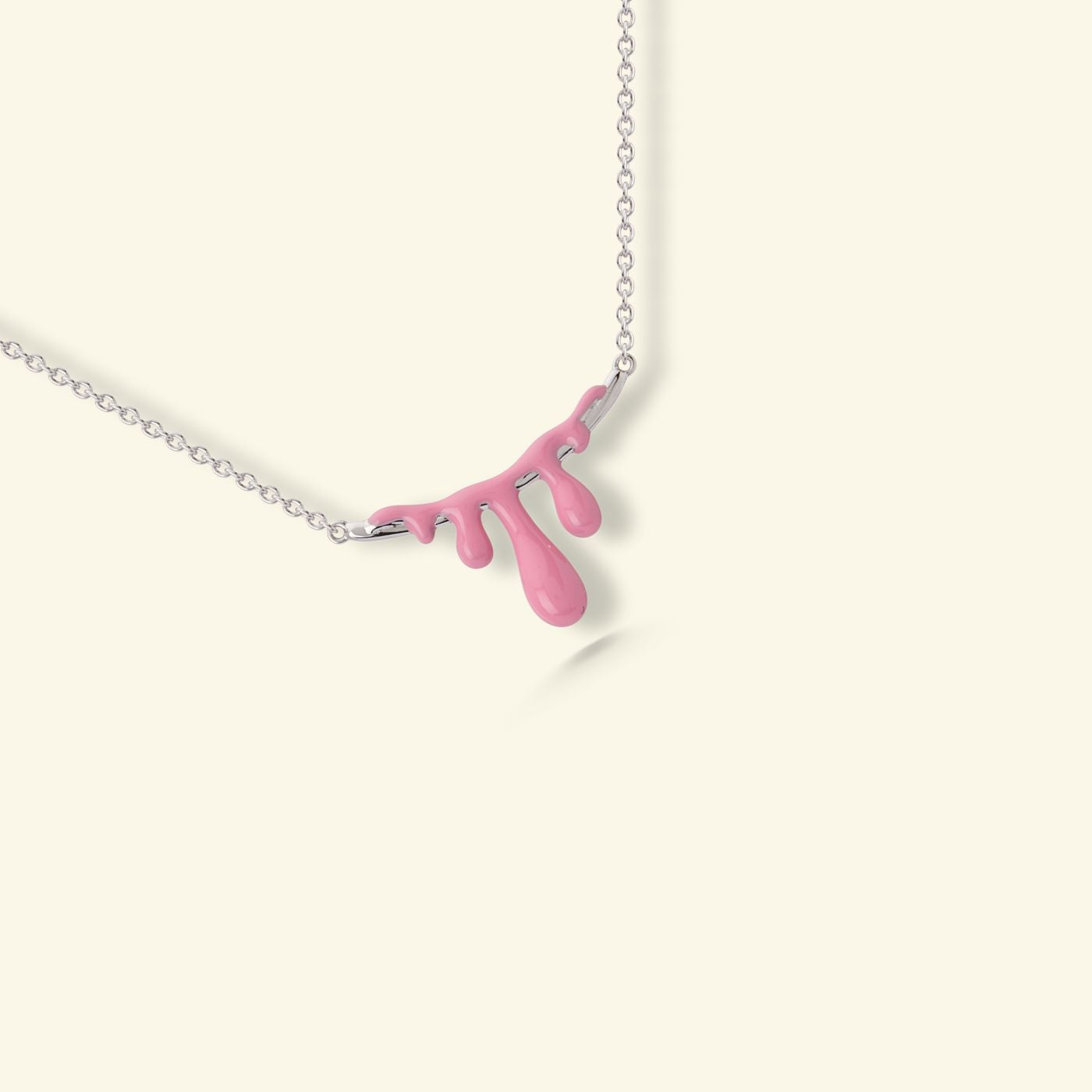 Gelato Silver Necklace -Raspberry image 3