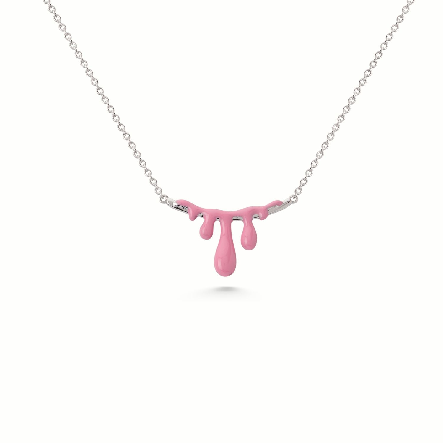 Gelato Silver Necklace -Raspberry