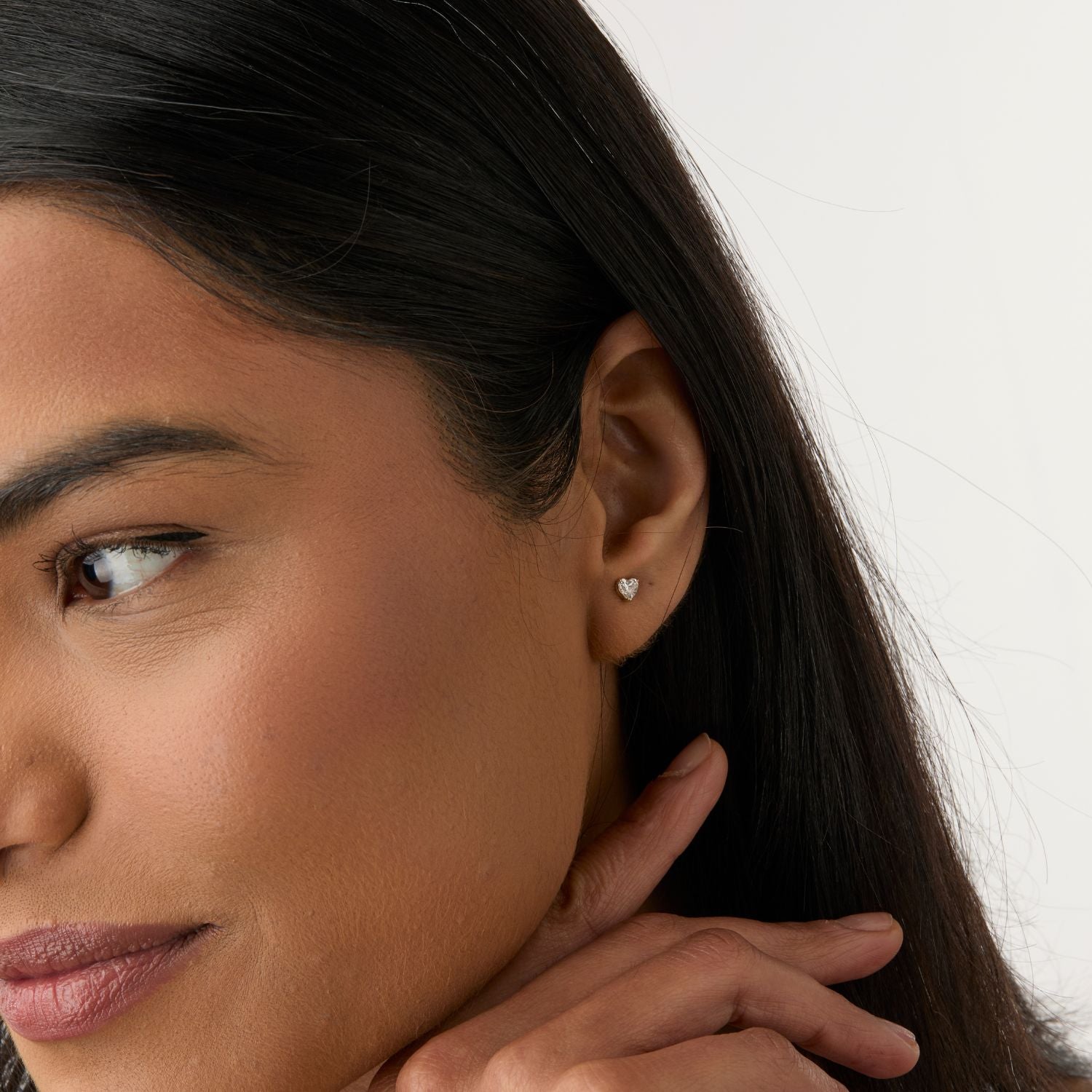 Lab Grown Diamond Heart Studs - 0.50ctw