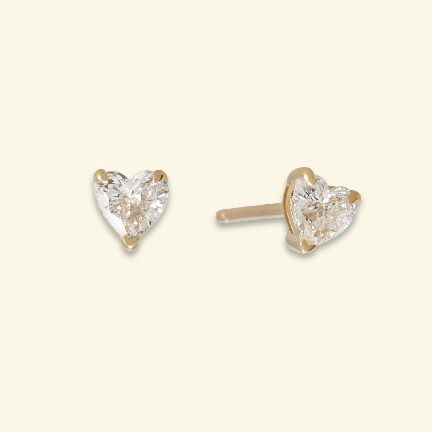 Lab Grown Diamond Heart Studs - 0.50ctw
