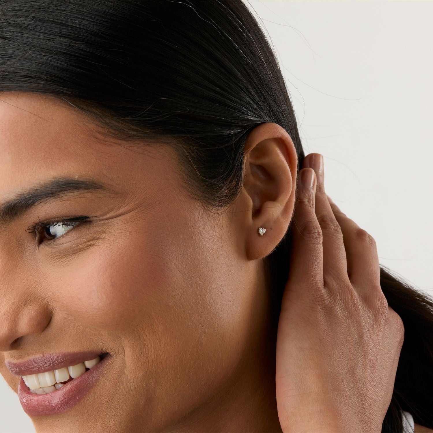 Lab Grown Diamond Heart Studs - 0.30ctw