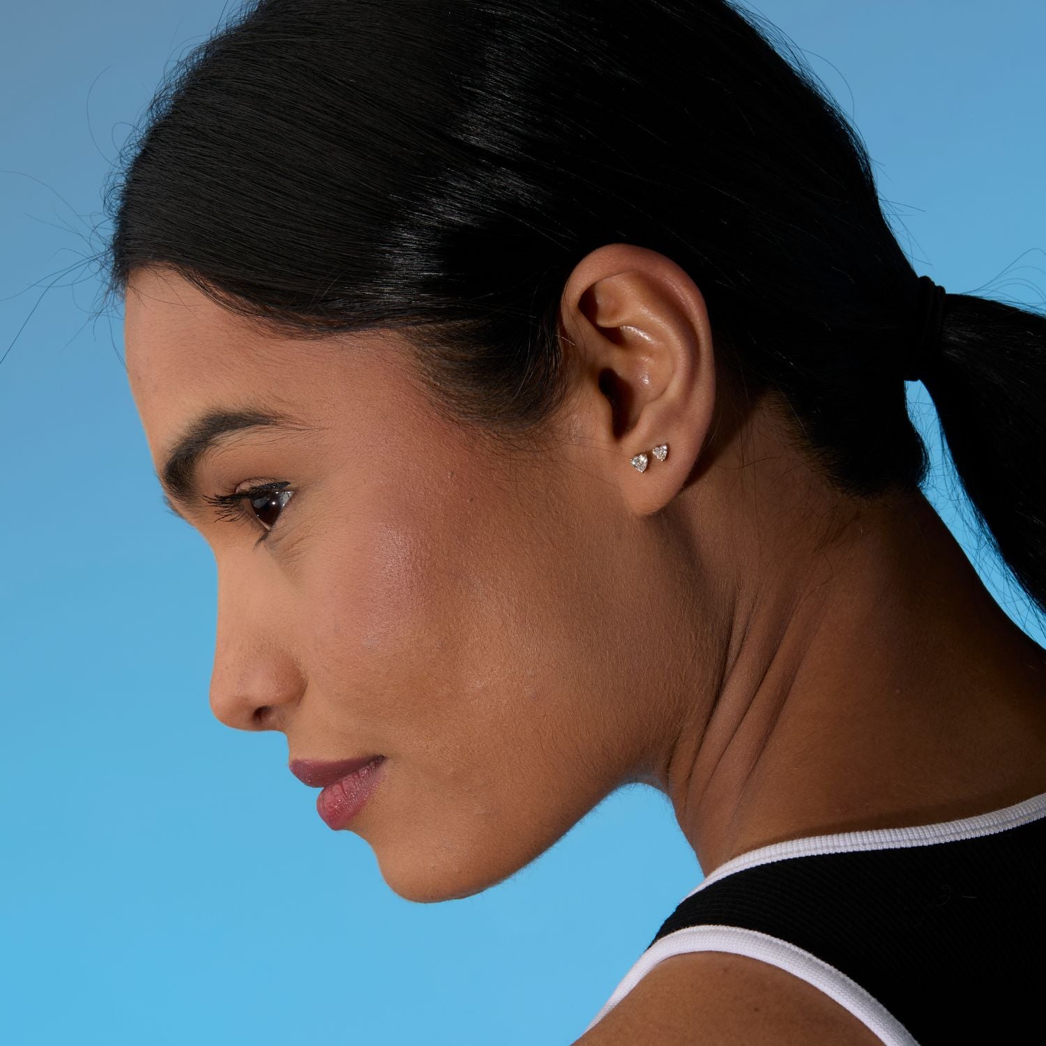 Lab Grown Diamond Heart Studs - 0.30ctw