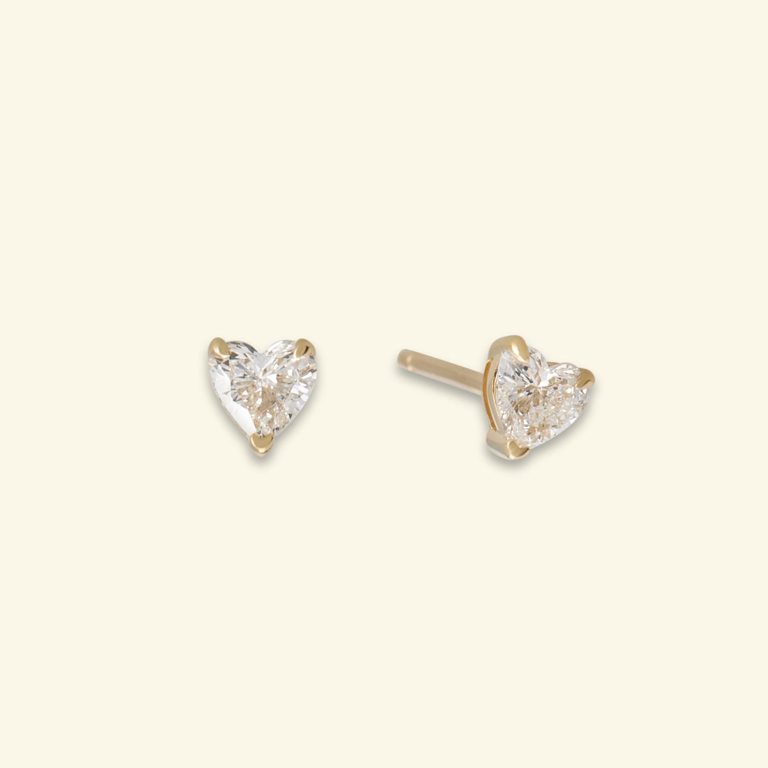 Lab Grown Diamond Heart Studs - 0.30ctw